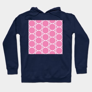 Simple Pattern - White Circles, Pink Background Hoodie